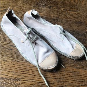 Pull & Bear Pink Suede lace-up Espadrilles Sz 39